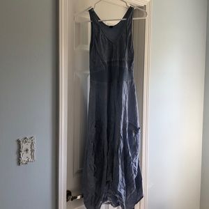 Light blue linen dress with pockets